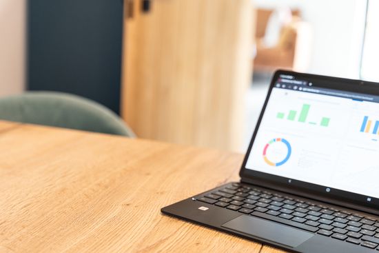 Voorbeeld balans op computer